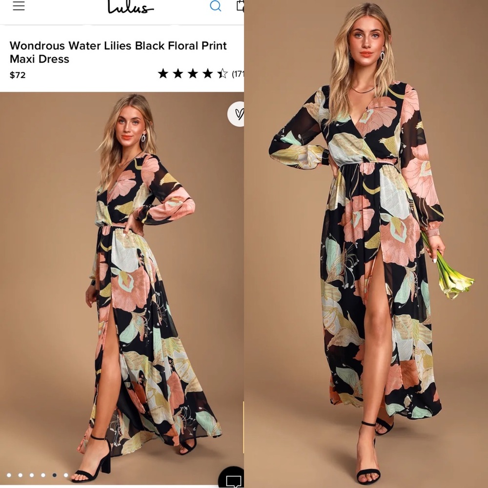 Long sleeve maxi dress with slit